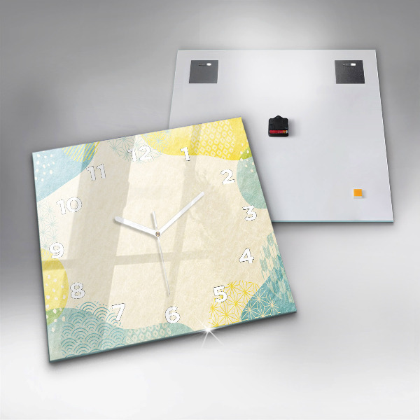 Wanduhr modern quadratisch Gemusterter Rahmen