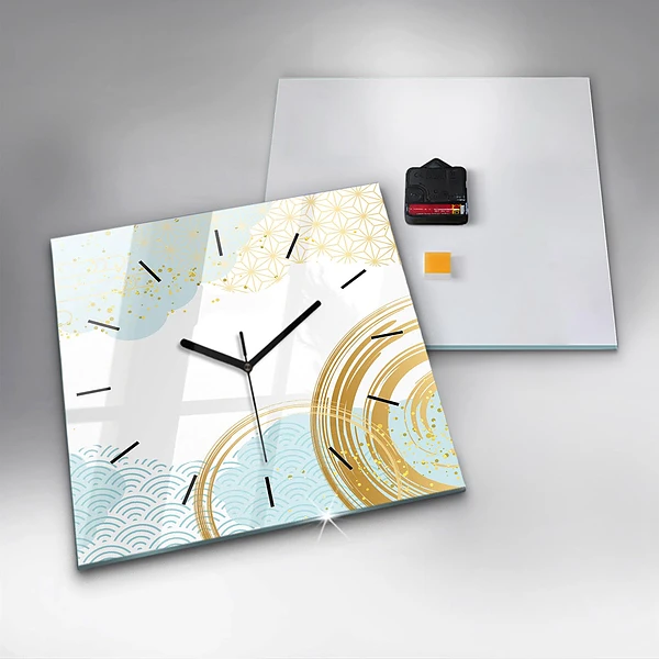 Wanduhr quadratisch Dekoratives Muster