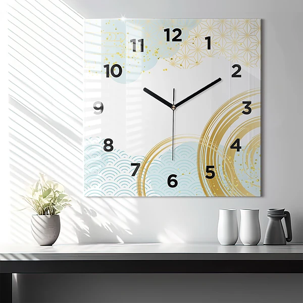 Wanduhr quadratisch Dekoratives Muster