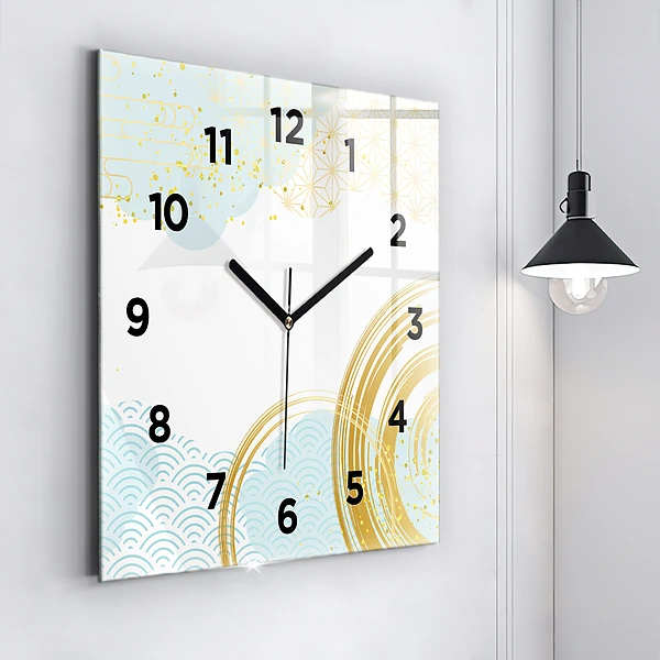 Wanduhr quadratisch Dekoratives Muster