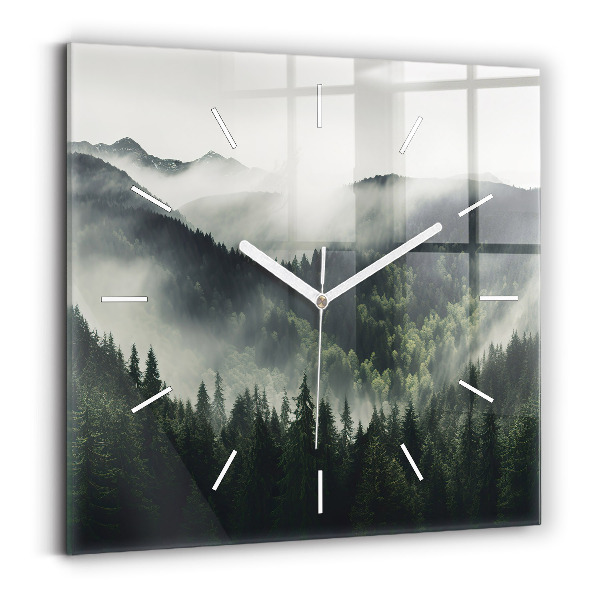 Wanduhr quadratisch mit motiv Wald-Landschaft