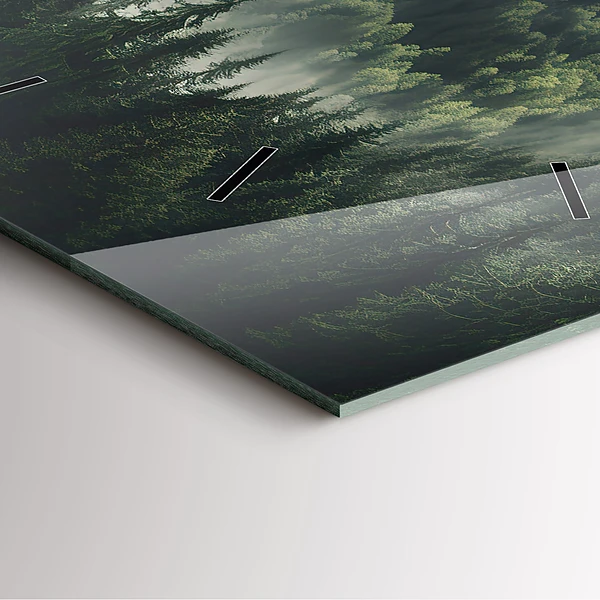 Wanduhr quadratisch mit motiv Wald-Landschaft