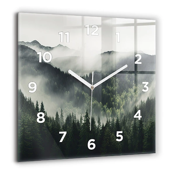 Wanduhr quadratisch mit motiv Wald-Landschaft