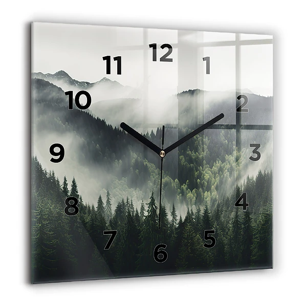 Wanduhr quadratisch mit motiv Wald-Landschaft