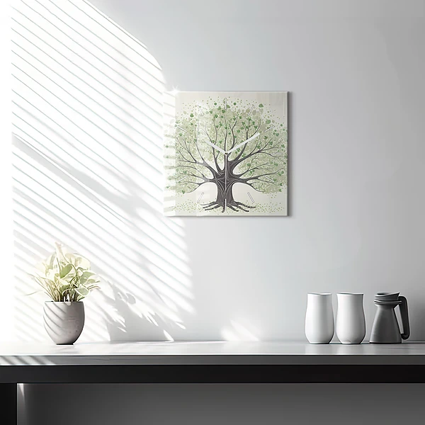 Wanduhr quadratisch mit motiv Großer Baum Natur