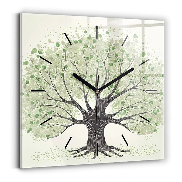 Wanduhr quadratisch mit motiv Großer Baum Natur
