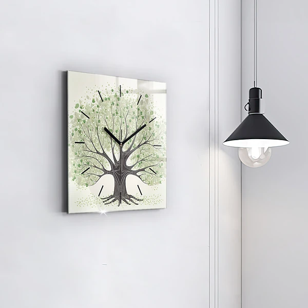 Wanduhr quadratisch mit motiv Großer Baum Natur