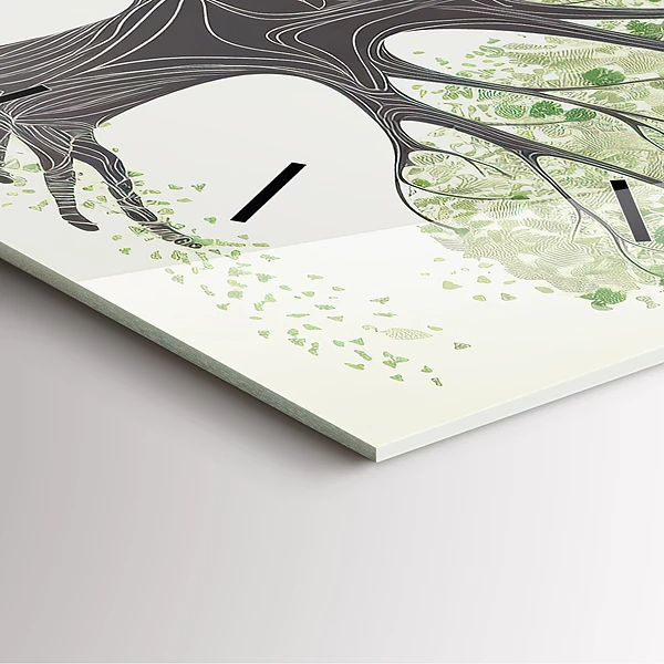 Wanduhr quadratisch mit motiv Großer Baum Natur