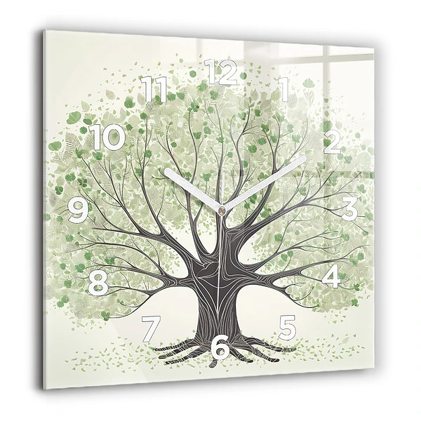 Wanduhr quadratisch mit motiv Großer Baum Natur