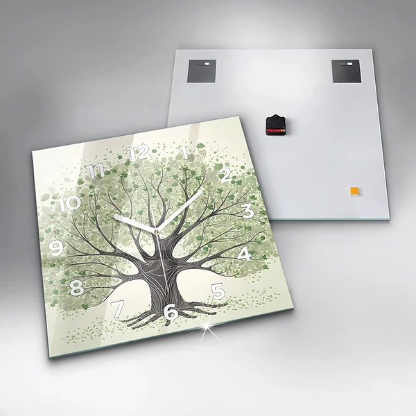 Wanduhr quadratisch mit motiv Großer Baum Natur