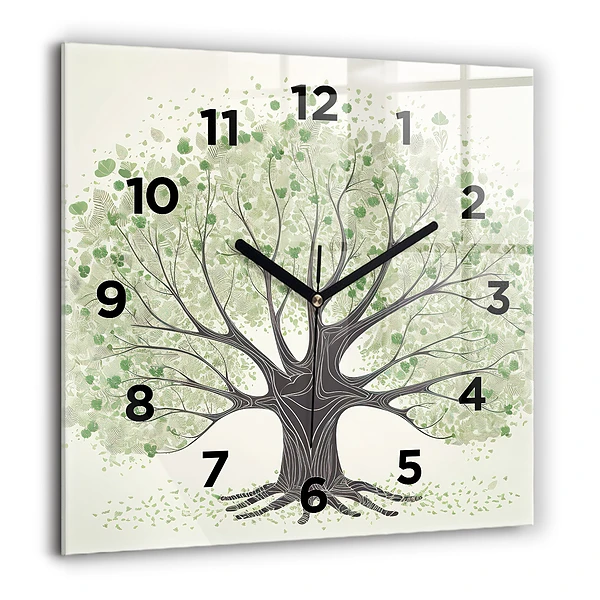 Wanduhr quadratisch mit motiv Großer Baum Natur