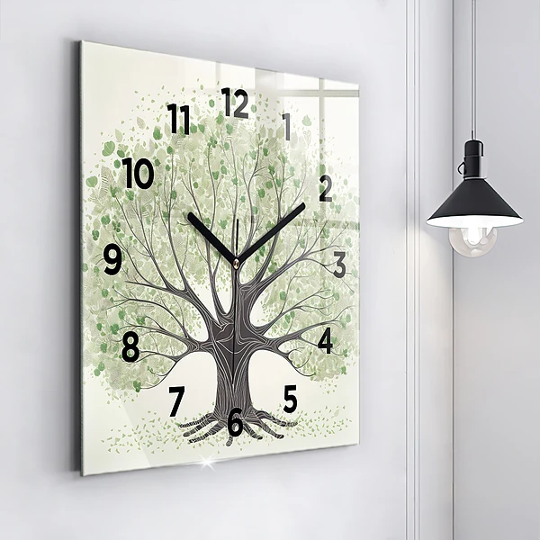 Wanduhr quadratisch mit motiv Großer Baum Natur