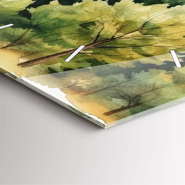 Wanduhr modern quadratisch Landschaftlicher Wald