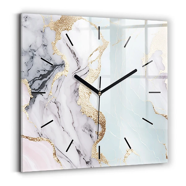 Wanduhr quadratisch mit motiv Marmor