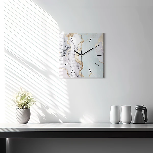 Wanduhr quadratisch mit motiv Marmor