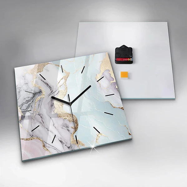 Wanduhr quadratisch mit motiv Marmor