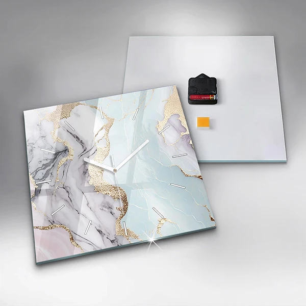 Wanduhr quadratisch mit motiv Marmor