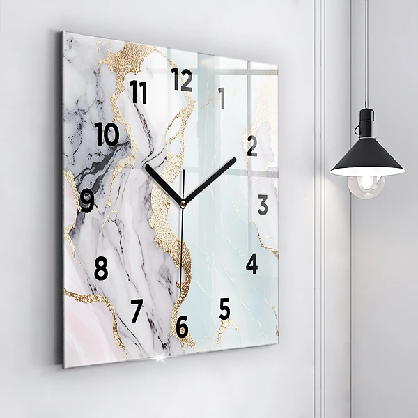 Wanduhr quadratisch mit motiv Marmor