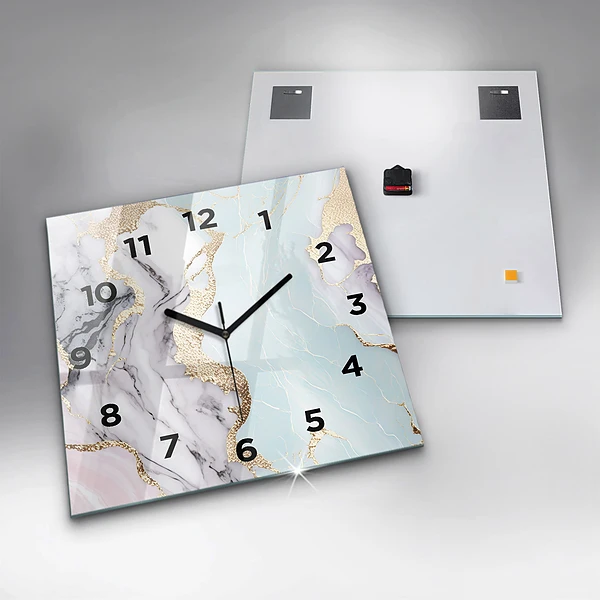 Wanduhr quadratisch mit motiv Marmor