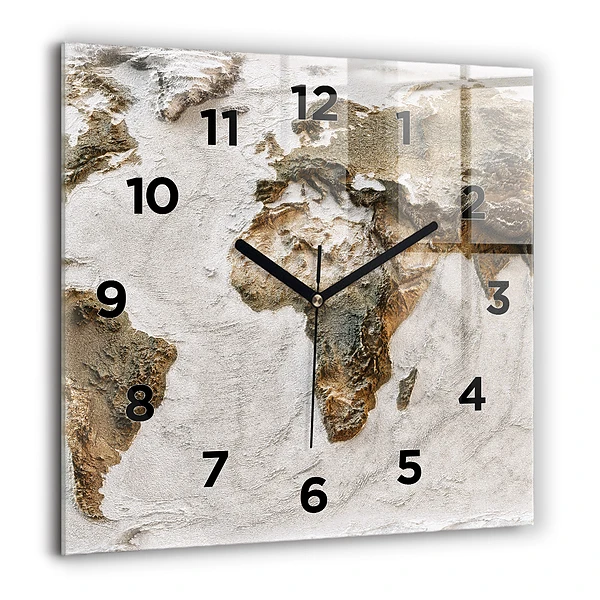Wanduhr quadratisch mit motiv Alte Weltkarte