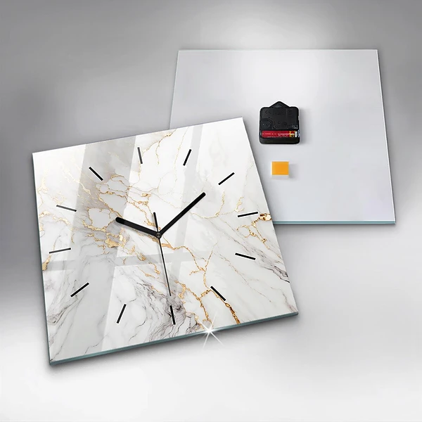 Wanduhr modern quadratisch Dekorativer Marmor