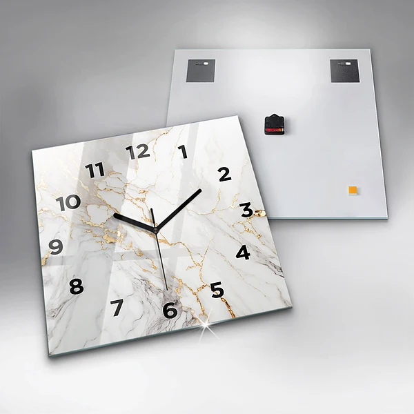 Wanduhr modern quadratisch Dekorativer Marmor