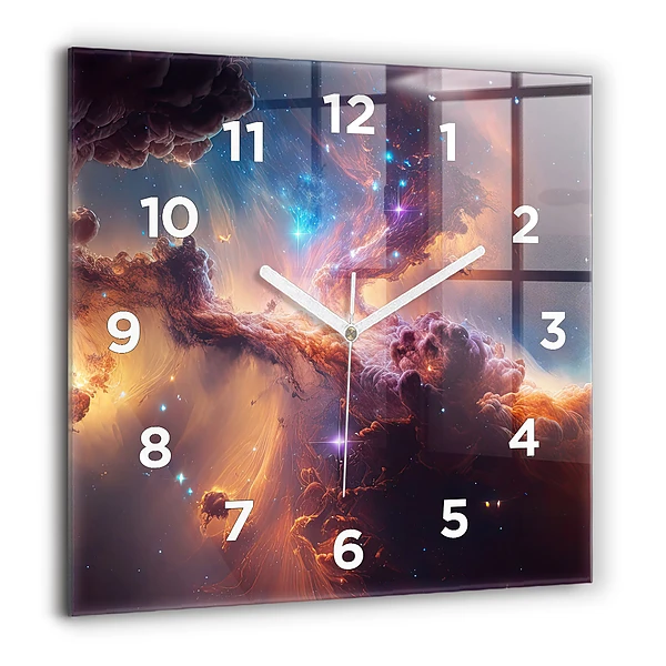 Wanduhr quadratisch Kosmische Welt der Sterne
