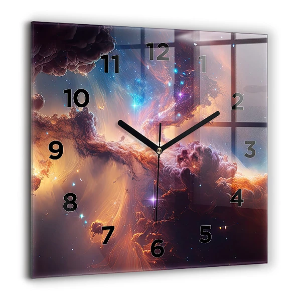 Wanduhr quadratisch Kosmische Welt der Sterne