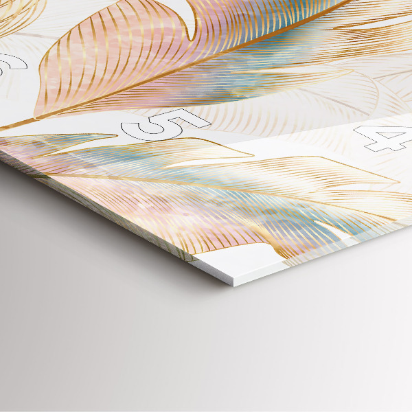 Wanduhr quadratisch Blattmuster Natur