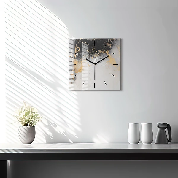 Wanduhr quadratisch Marmor-Kunst