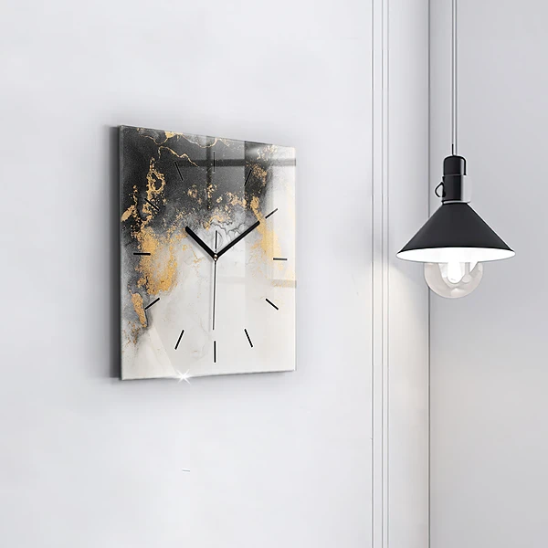 Wanduhr quadratisch Marmor-Kunst
