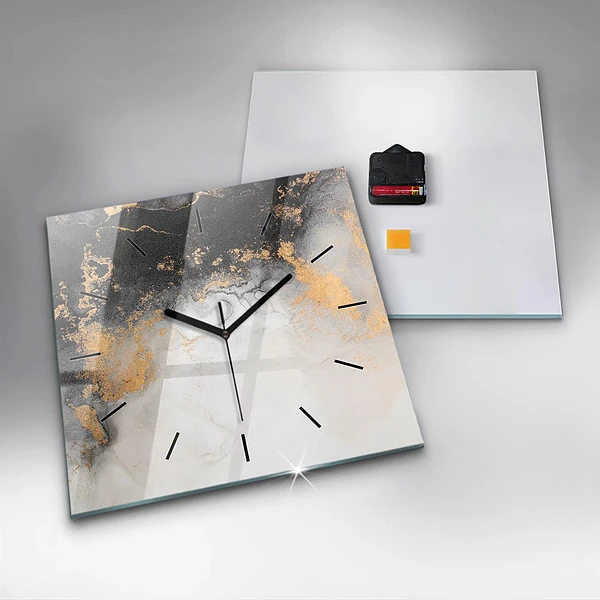 Wanduhr quadratisch Marmor-Kunst