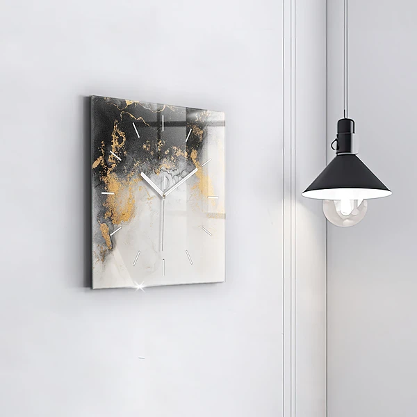 Wanduhr quadratisch Marmor-Kunst