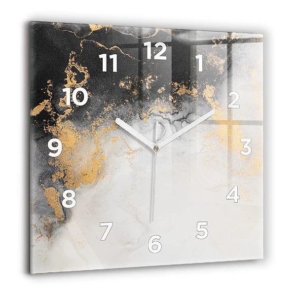 Wanduhr quadratisch Marmor-Kunst