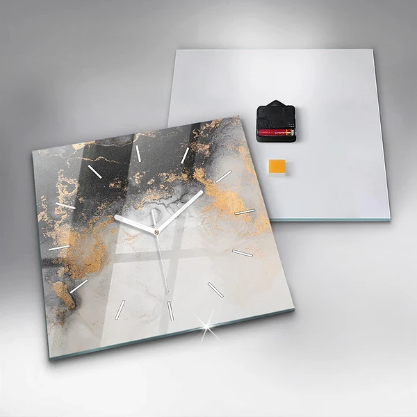 Wanduhr quadratisch Marmor-Kunst