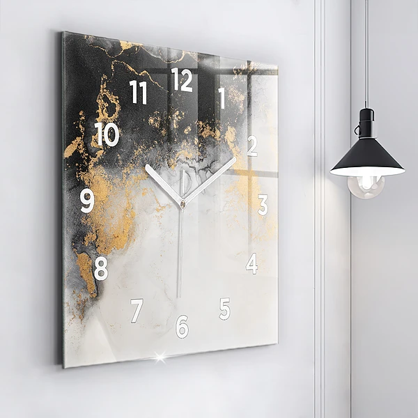 Wanduhr quadratisch Marmor-Kunst
