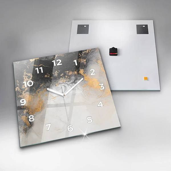 Wanduhr quadratisch Marmor-Kunst