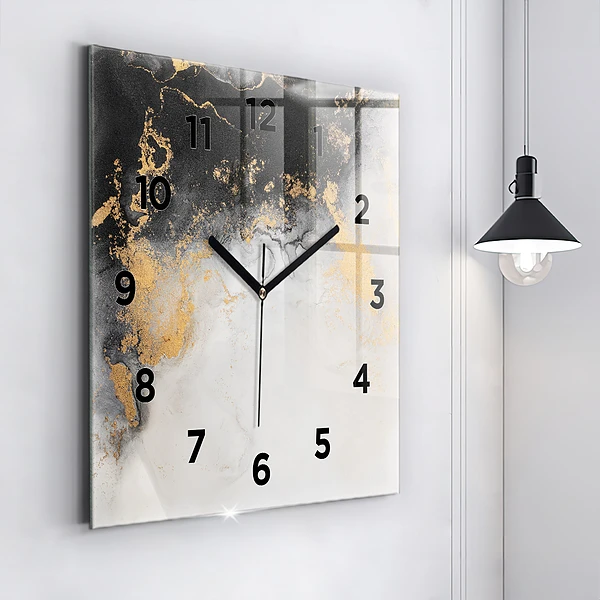 Wanduhr quadratisch Marmor-Kunst