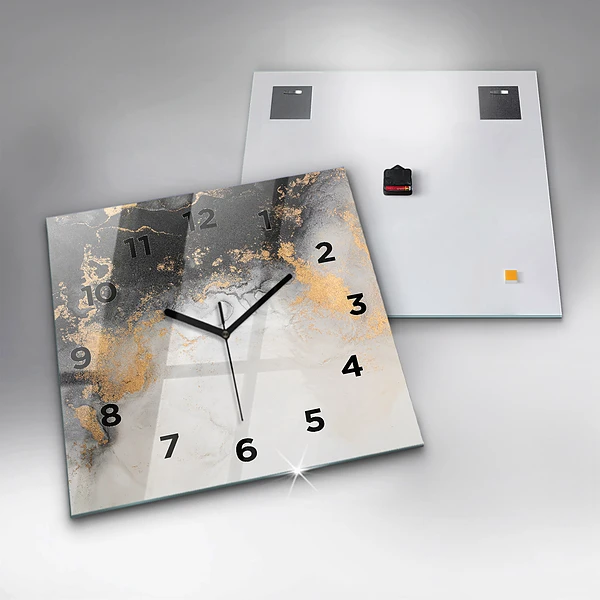 Wanduhr quadratisch Marmor-Kunst