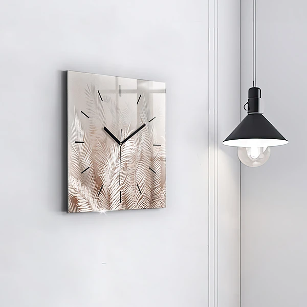 Wanduhr quadratisch mit motiv Tropische Blätter