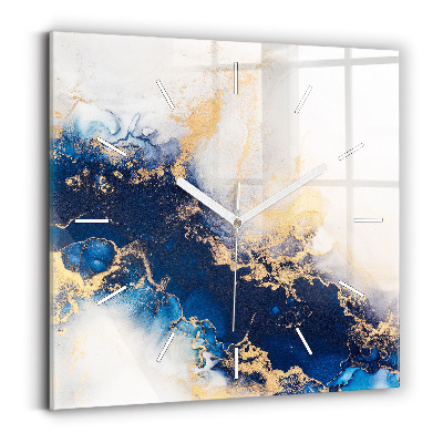 Wanduhr modern quadratisch Marmoriertes Muster