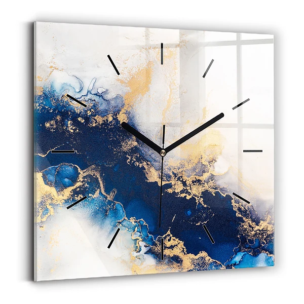 Wanduhr modern quadratisch Marmoriertes Muster