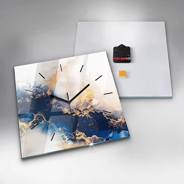 Wanduhr modern quadratisch Marmoriertes Muster