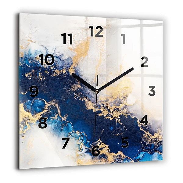 Wanduhr modern quadratisch Marmoriertes Muster