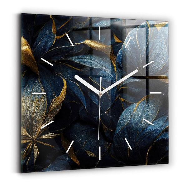 Wanduhr quadratisch Dekorative Blumen