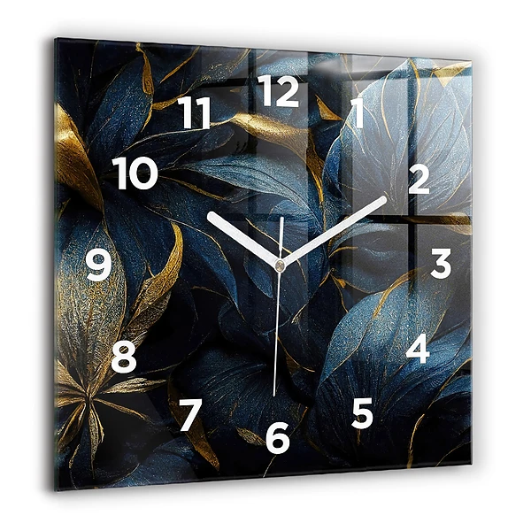 Wanduhr quadratisch Dekorative Blumen