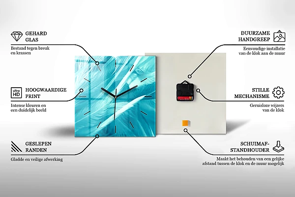 Wanduhr quadratisch Inschrift Bon voyage