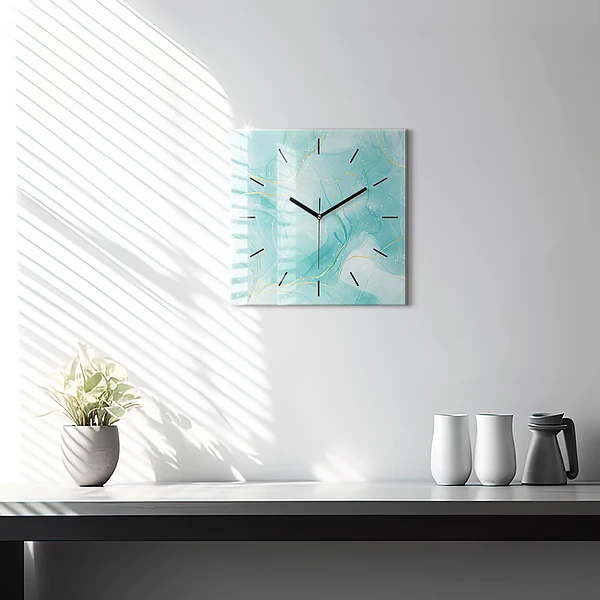 Wanduhr quadratisch mit motiv Abstrakter Marmor