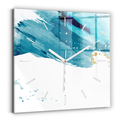 Wanduhr quadratisch Pinselstriche