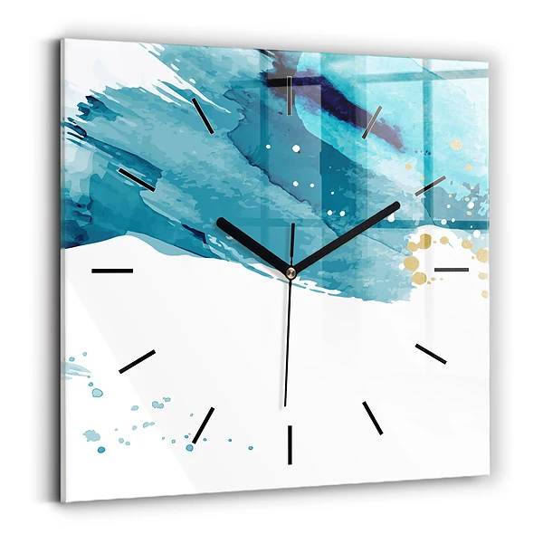 Wanduhr quadratisch Pinselstriche